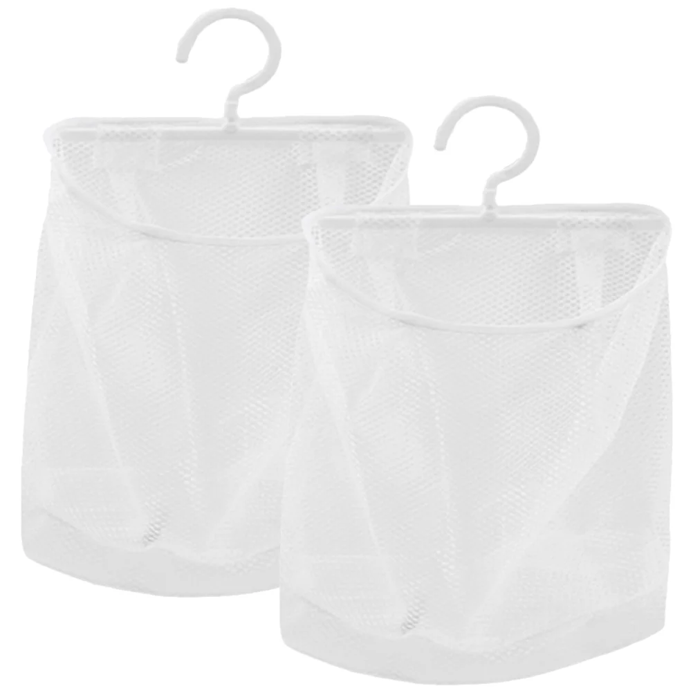 

2 Pcs Air Cushion Mesh Hanging Bag Clothespins Polyester Kitchen Storage Holder