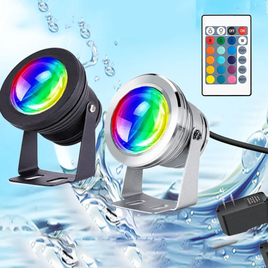 

Waterproof RGB Led Pond Light Outdoor Fountain Light Underwater Landscape Spotlight With Remote Garden Pool Submersible Light