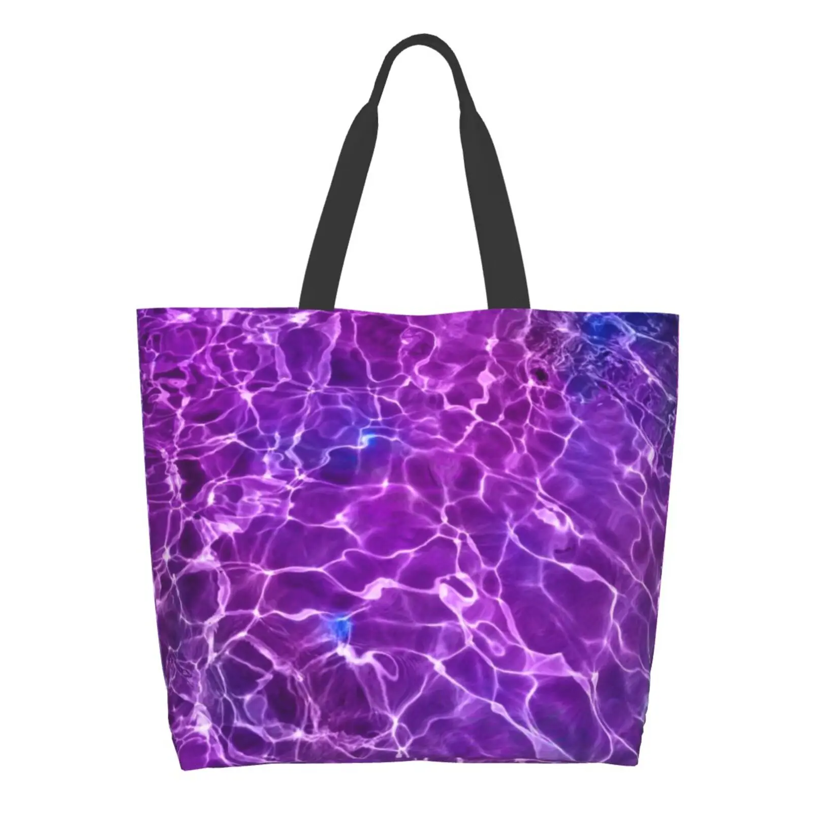 

Shopping Bags Canvas Shopping Bag Tote Bag for Women Reusable Large Beach School Sack Casual Shoulder Shopper Abstract Purple