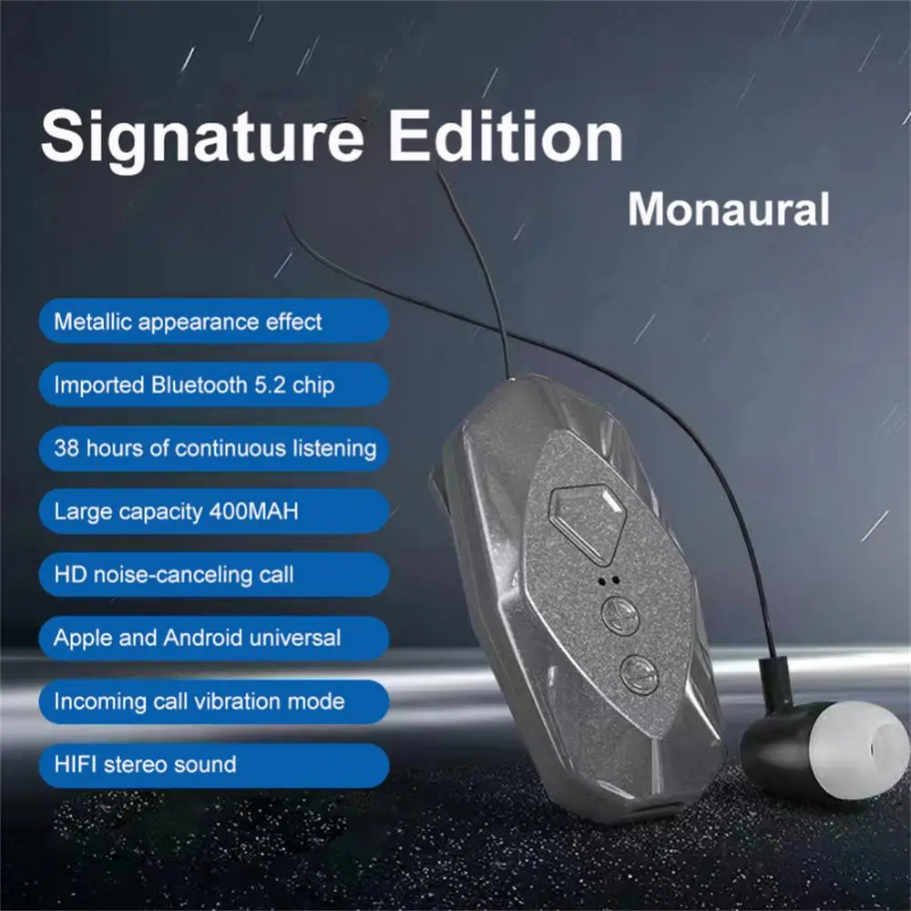 

Call Remind Vibration Portable Gt-009 Headset Wireless 5.2 Headphone Accessories Business Headset Earbuds For Samsung