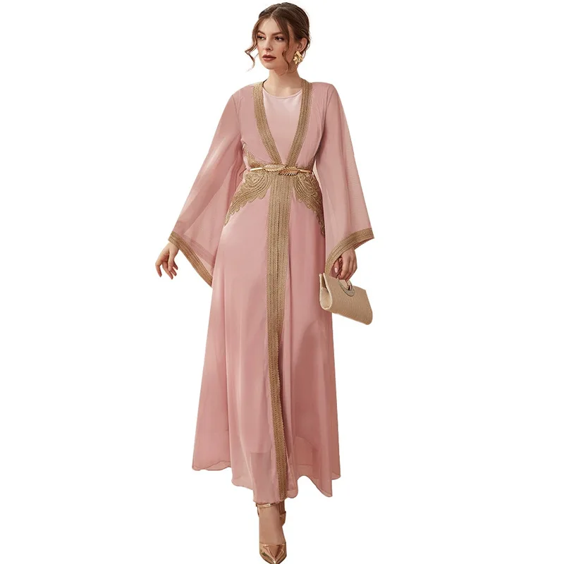 2023 New Fashion Women's Muslim Sets Arab Robes Middle East Dubai Gown Dress Set Vestidos Largos Fashion Evening Dresses