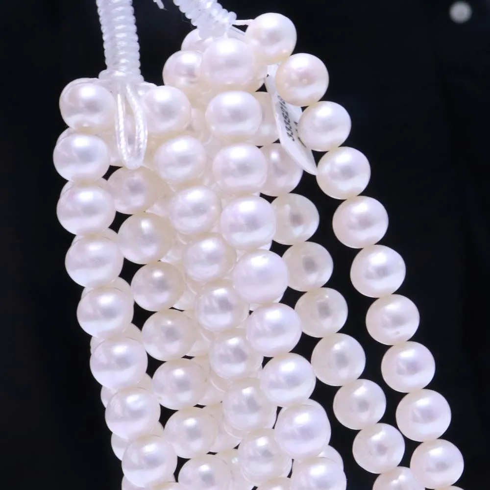 

AA 8 strands 10mm near round white FW pearl lots loose strings