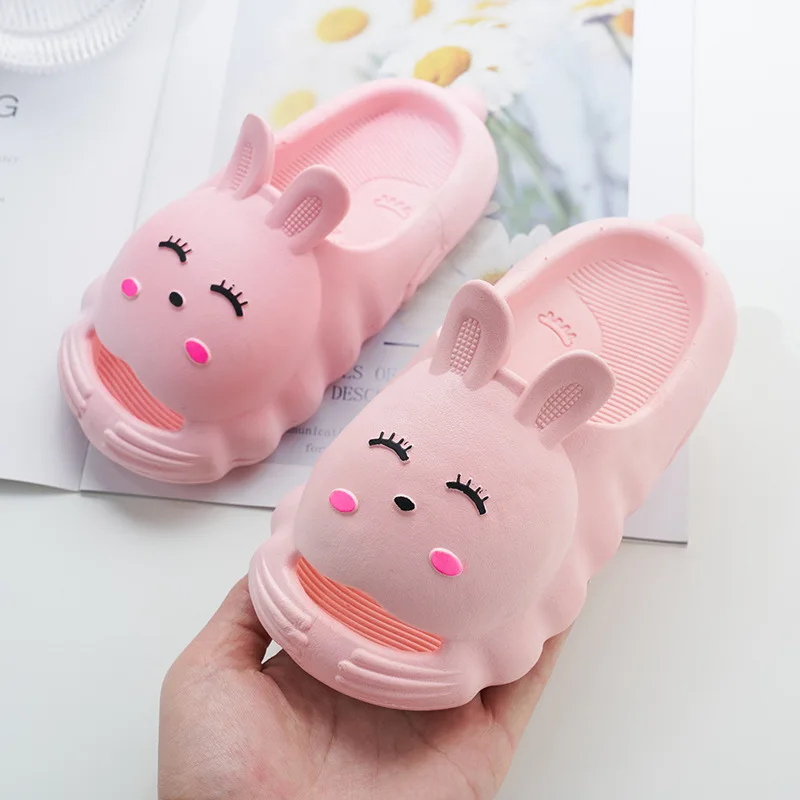 Cute Rabbit Slippers for Children Kawaii Cartoon Bunny Cheap Sandals Boy Girls Summer Child Slipper Kids Cartoon Flip Flops