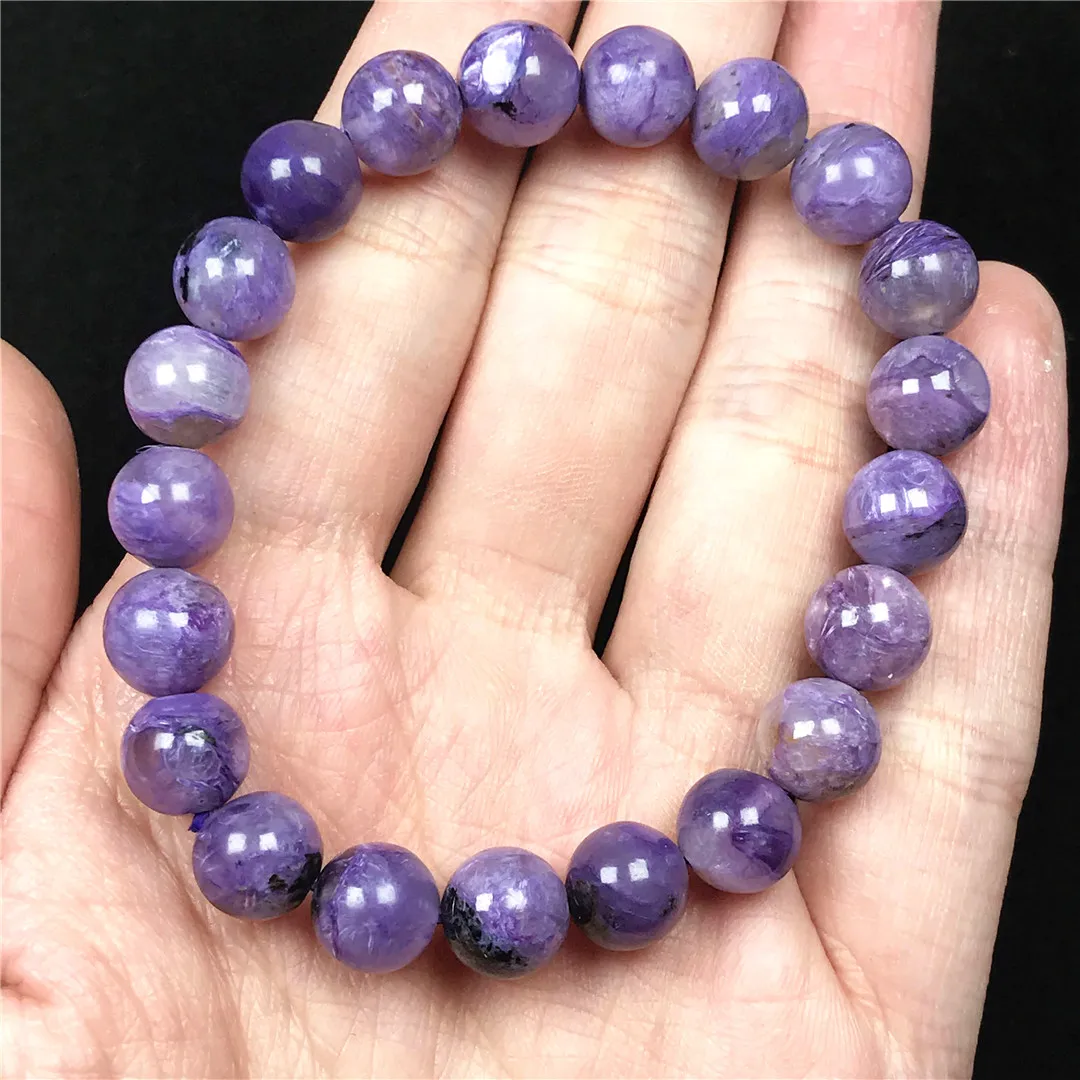 

9mm Natural Purple Charoite Bracelet Jewelry For Women Ladt Men Love Wealth Beauty Reiki Gift Crystal Beads Stone Strands AAAAA