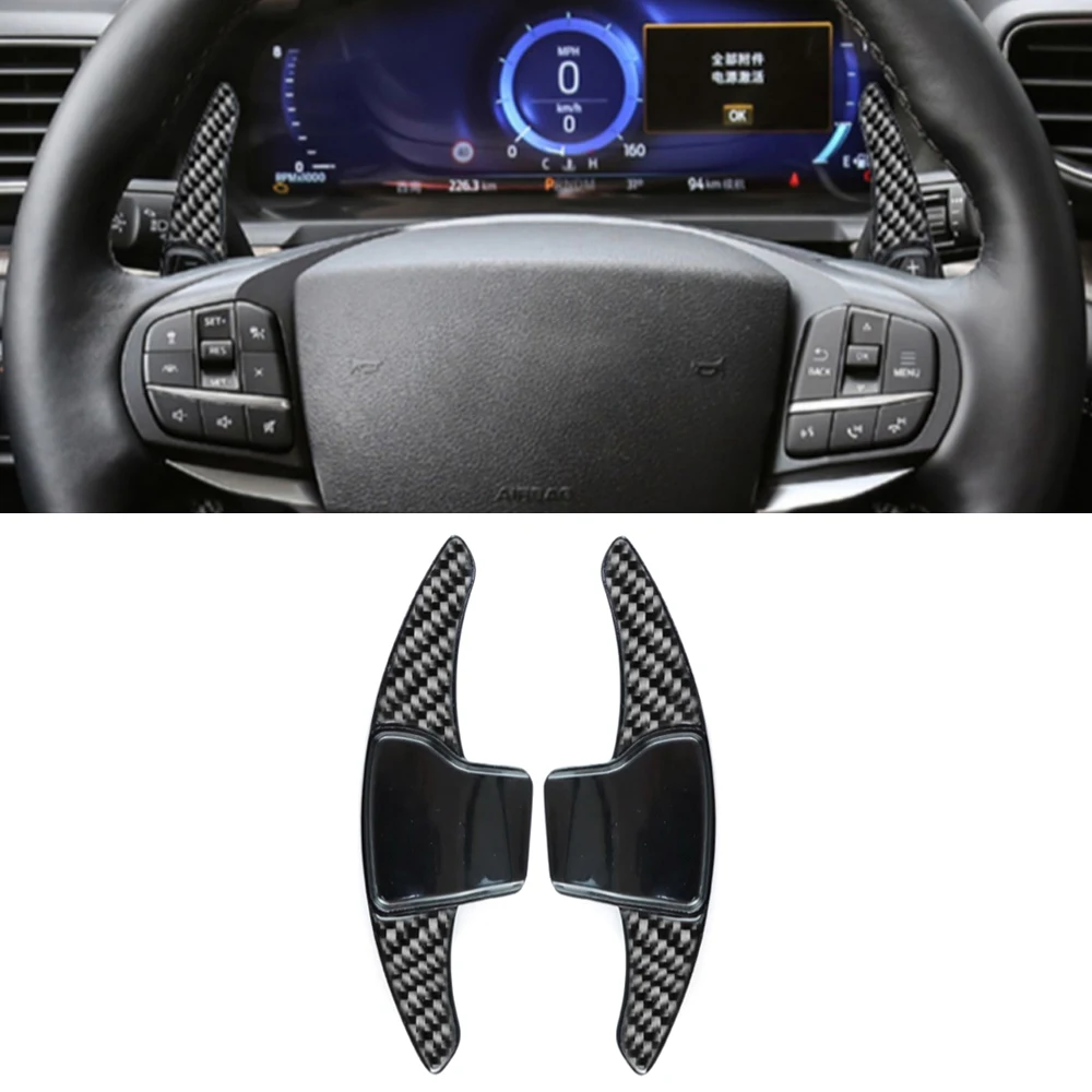 

Автомобильные аксессуары для Ford Explorer, углеродное волокно, 2 шт., автомобильный рычаг переключения передач на рулевое колесо, удлиненный переключатель передач