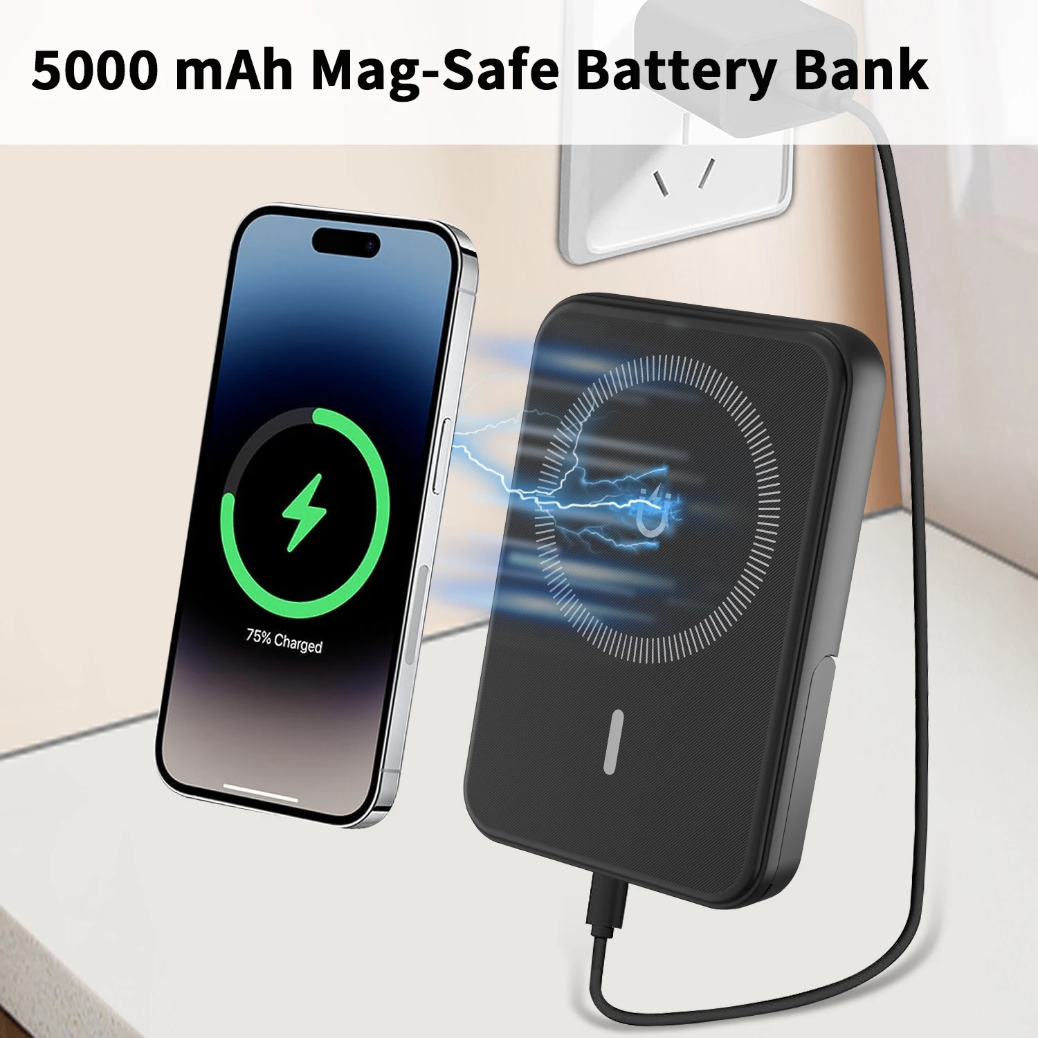 Новый беспроводной Power Pank 5000 мАч подставка для настольного телефона беспроводное