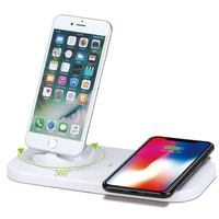three in one usb wireless charger mobile phone stand wireless charging base