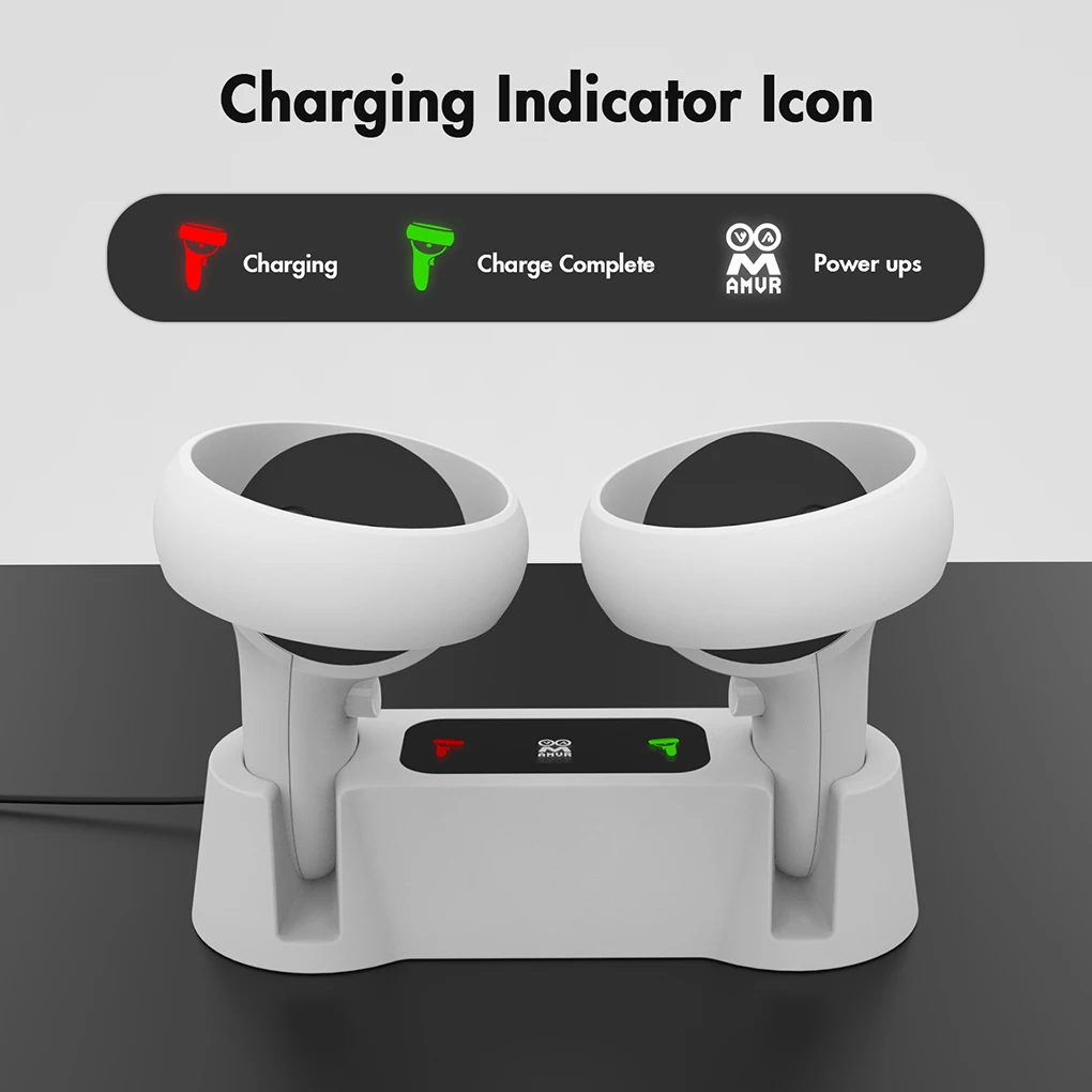 

Game Controller Charging Docking Station 5V 2A Gamepad Charger Holder Dual Charge Replacement for Oculus Quest 2