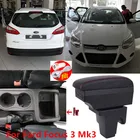 Подлокотник для Ford Focus 3 Mk3 2011 2012 2013 2014 2015 2016-on, кожаный подлокотник для рук, центральная консоль для хранения, USB, автомобильные аксессуары