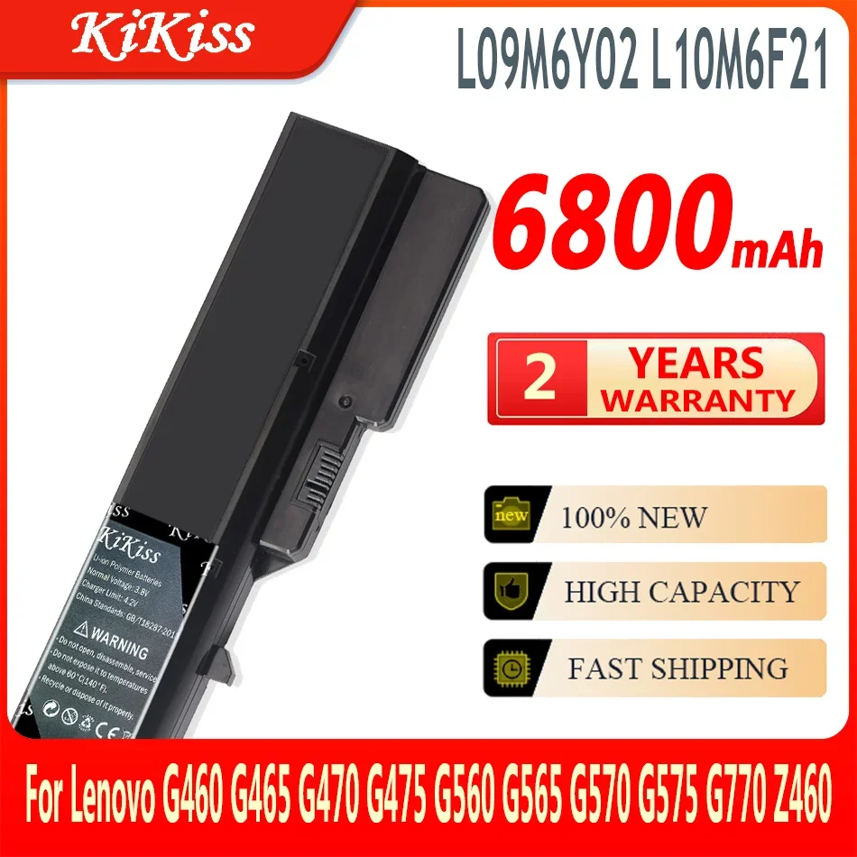 Новая батарея KiKiss L09M6Y02 L10M6F21 L09S6Y02 L09L6Y02 6800 мАч для Lenovo G460 G465 G470 G475 G560 G565 G570 G575 G770 Z460