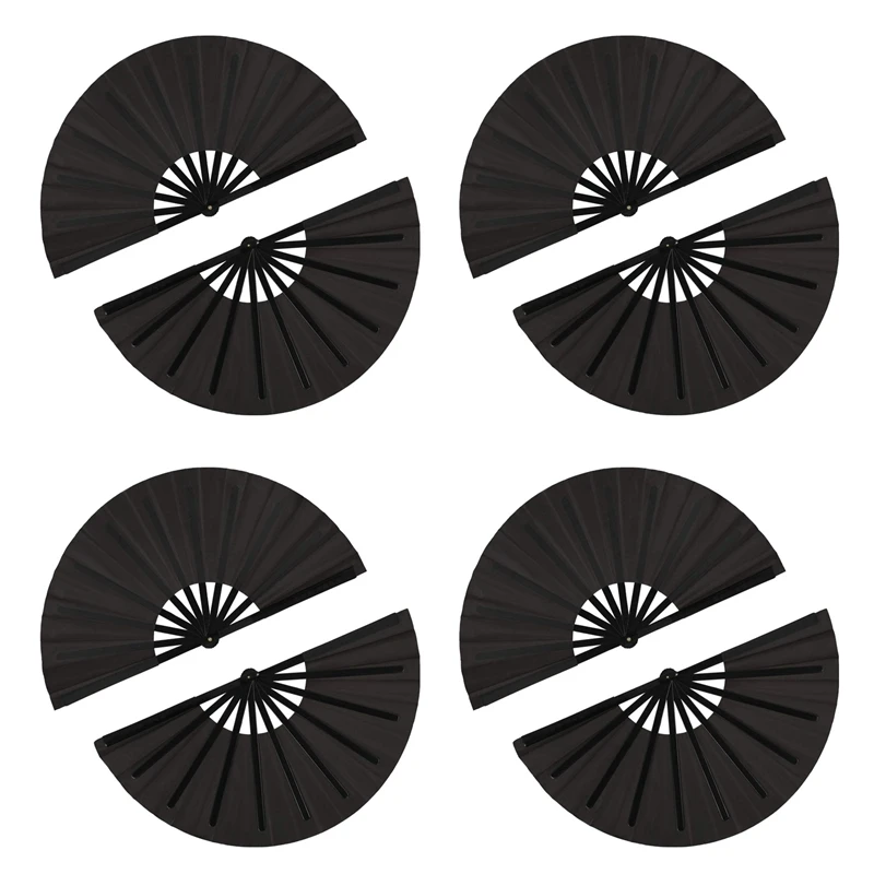 

8 шт. большой складной веер из нейлоновой ткани ручной складной веер китайский кунг-фу тайчи веер черный декоративный складной веер