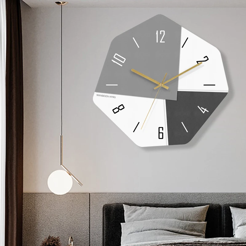 

Silent Bedroom Wall Clock New Design Quartz Art Ornaments Stylish Wall Clock Living Room Interior Horloge Murale Home Decoration