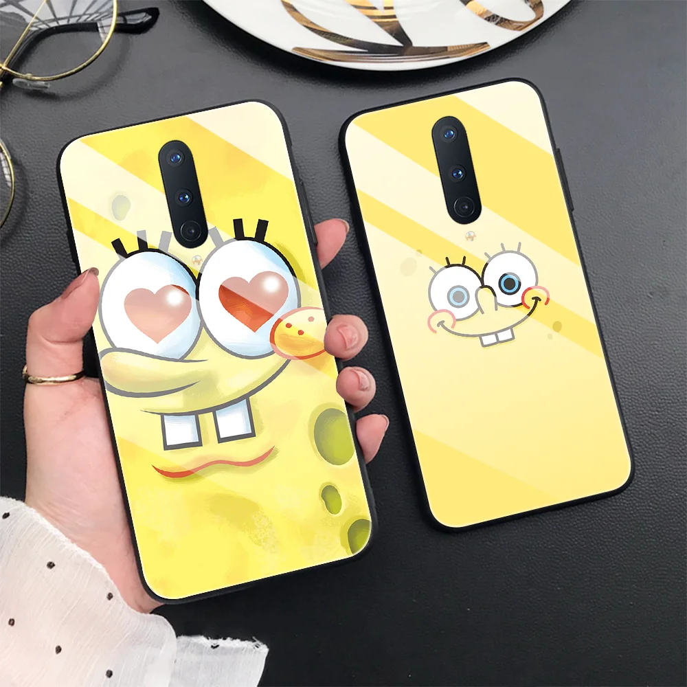 

Cartoon Funny Cute Face Tempered Glass Phone Case for Oneplus 9 Pro 8 8T 7 7T 9R Back Cover for Oneplus Nord N100 10 9RT 5G Capa