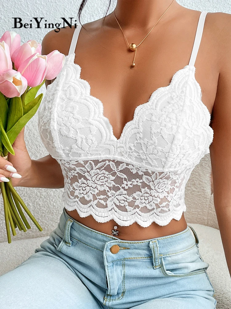 

Beiyingni женский белый укороченный топ, сексуальная клубная верхняя одежда, блузы, Женский Топ на тонких бретельках, с глубоким V-образным вырез...