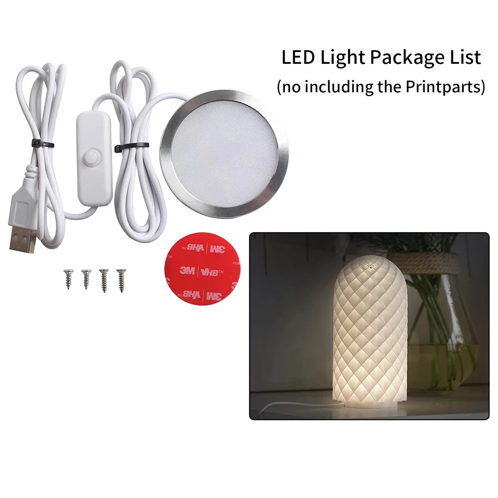 Комплект светодиодных ламп 001 Теплый белый DC 5 В 3 Вт для 3D-принтера Bambu Lab DIY