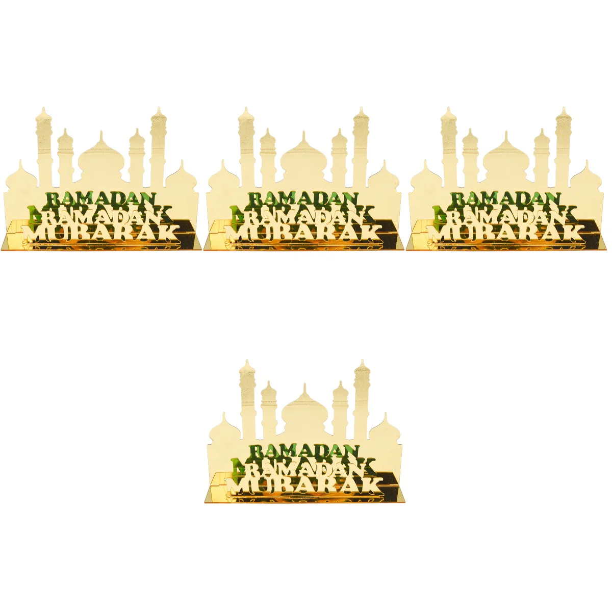 

4pcs Eid Festival Sign Ornament Desktop Ramadan Decoration Festival Table Centerpiece