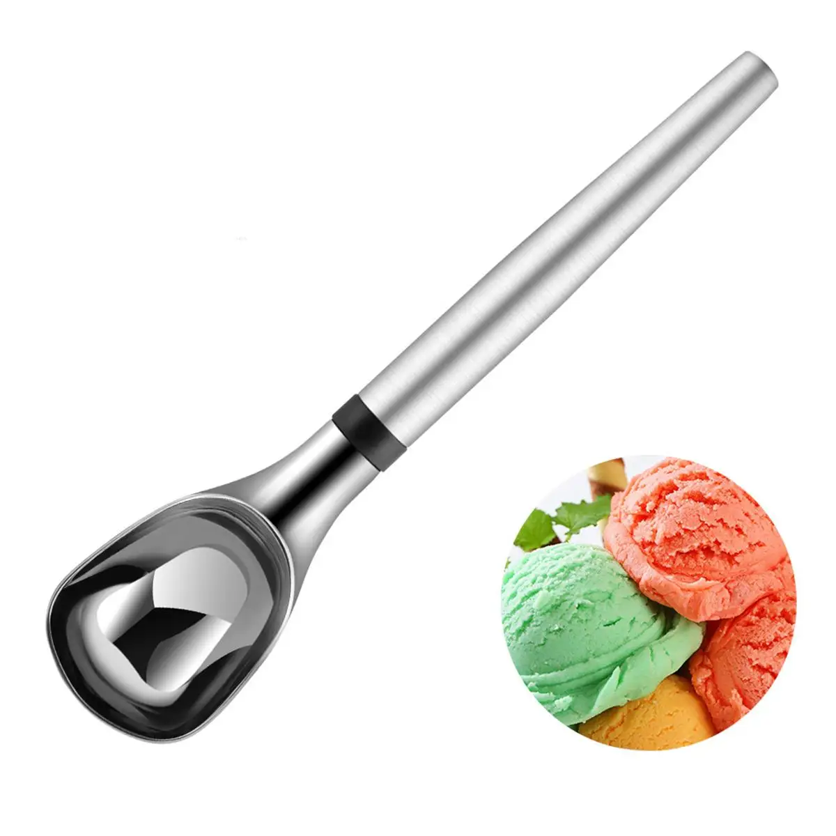 

1/2/3 PCS Thickened Handle Icecream Watermelon Deep Spoon Stainless Steel Ice Cream Scoop Fruit Pulp Remover