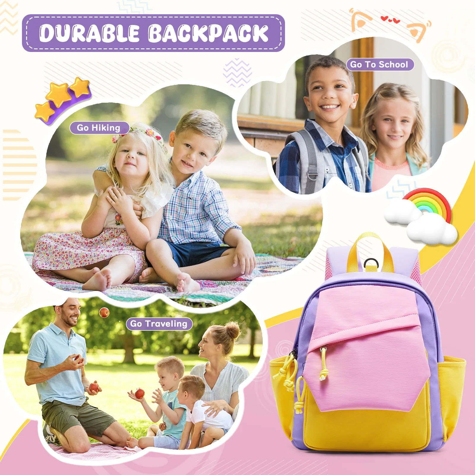 Детские Мини-рюкзаки Для Девочек 1-3/2-4 Лет Простые Современные Школьные Сумки