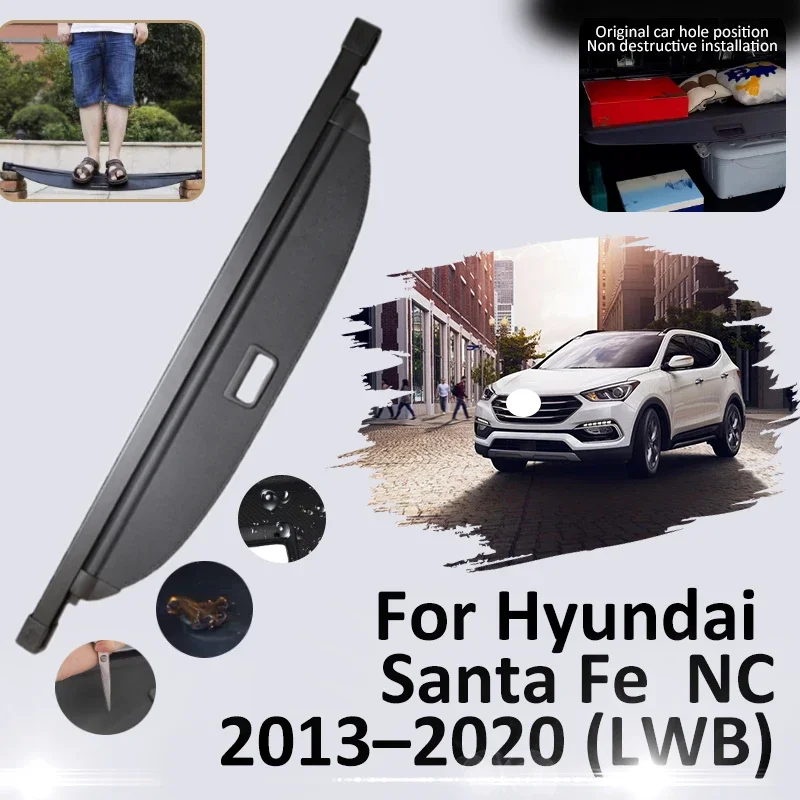 Крышка багажника для Hyundai Santa Fe NC 2013 ~ 2020 (LWB) 2015 2017 2018 задний щиток занавеска