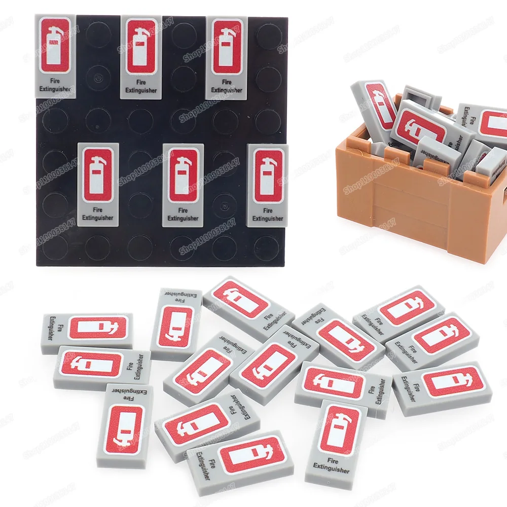 Огнетушитель шаблон печать плитки 3069 строительный блок 1*2 город МОС фигурки