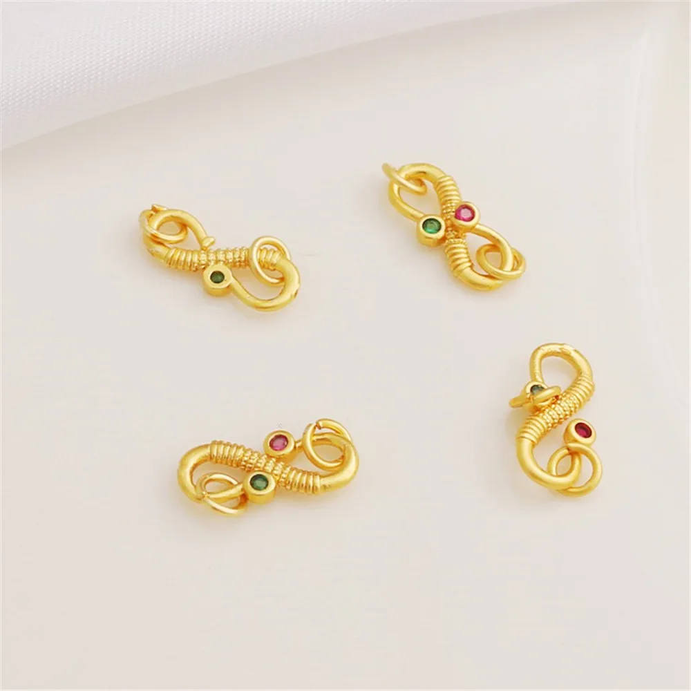 Двойная Соединительная Пряжка из циркония с инкрустацией 14-каратного золота