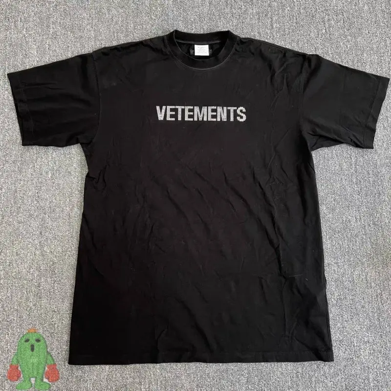 

Oversize Men Women Vetements Tshirts Hot Diamond Print Short Sleeve Tops Casual Loose VTM T-shirt