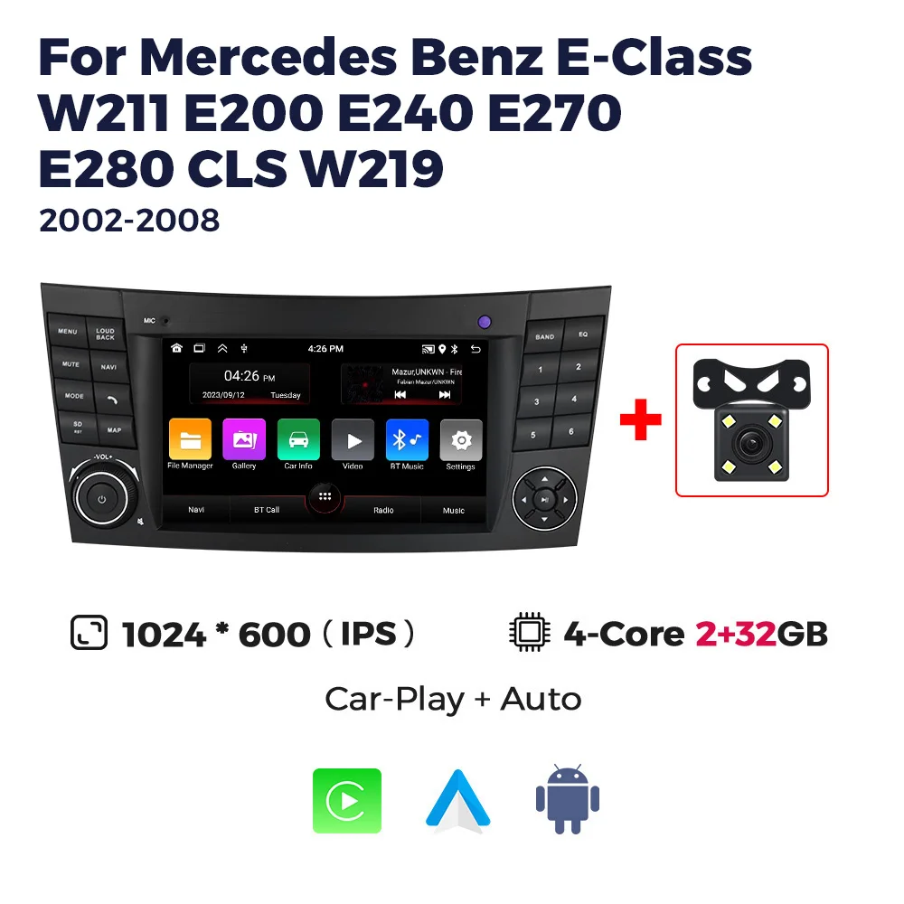 MEKEDE Wireless Carplay Android 13 для Mercedes Benz E-class W211 E200 E220 E300 E350 E240 E280 W219 Мультимедиа Авто