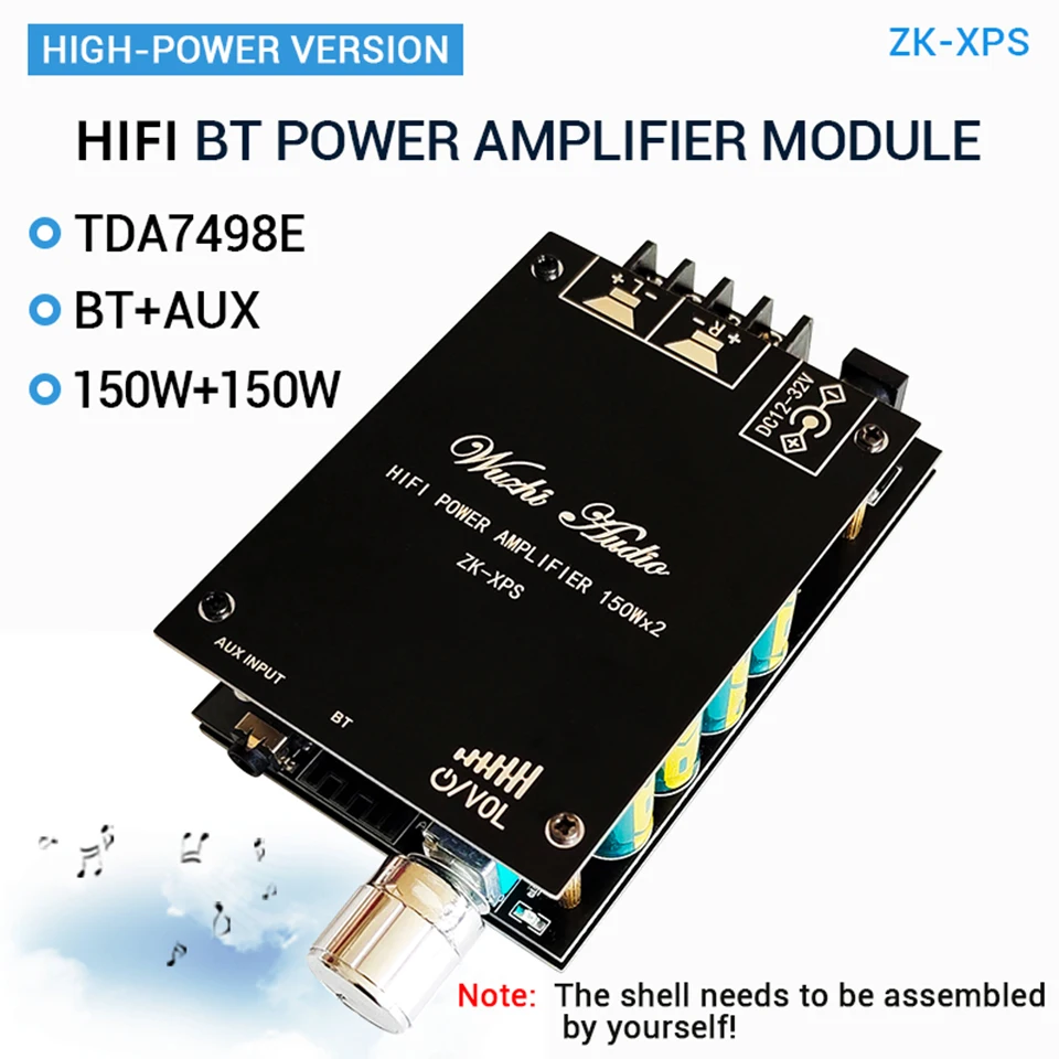 

ZK-XPS TDA7498E Bluetooth-compatible 5.0 Power Amplifier Board 150W*2 Stereo Audio AMP Volume Control For Home Theater Speaker