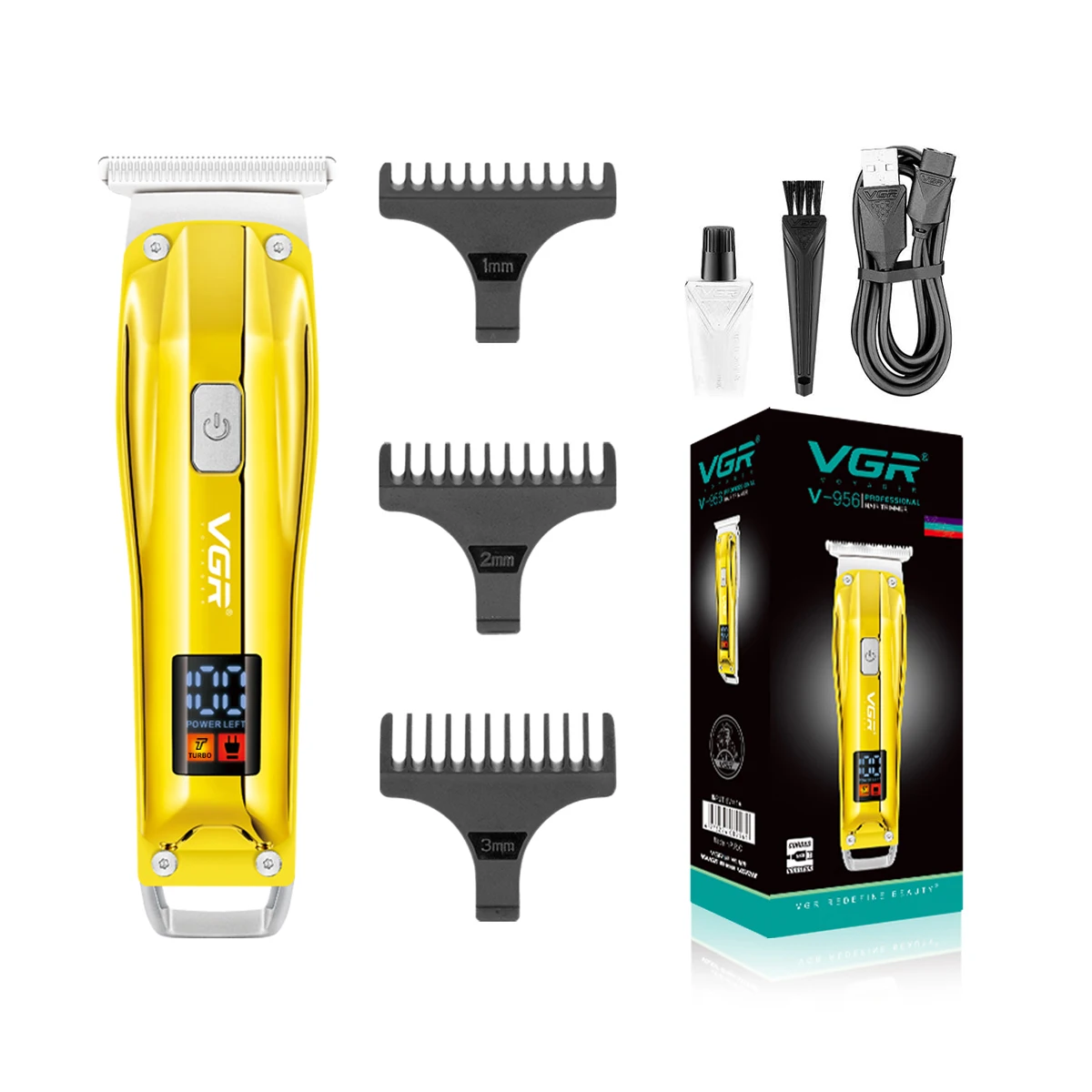 VGR V-956 New Design Hair Cutting Machine Rechargeable Cordless Hair Clippers Professional Electric Hair Trimmer for Men