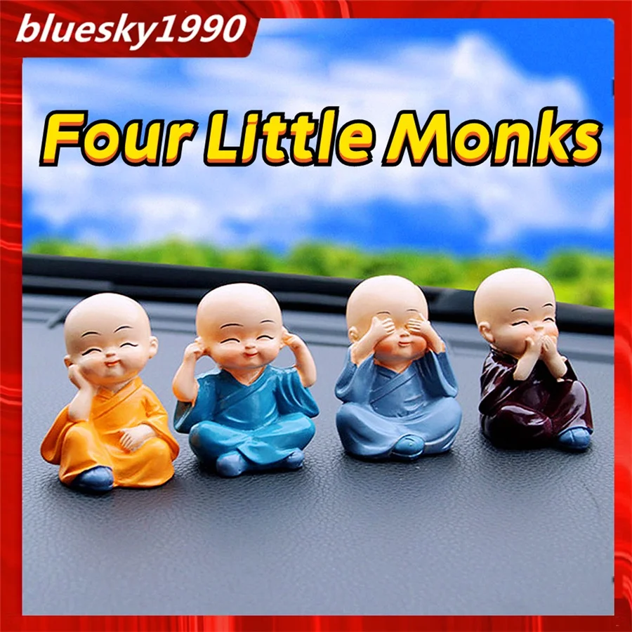 

Car Decoration Toy Cute Monk Resin Figurine Kung Fu Buddha Creative Crafts Car Ornament