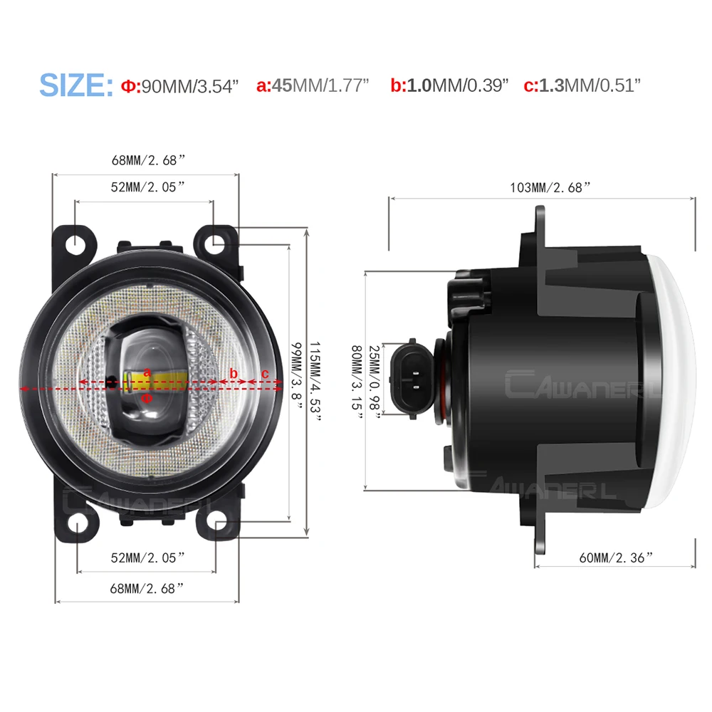 3IN1 дизайн 30 Вт автомобильный противотуманный фонарь ангельский глаз в сборе