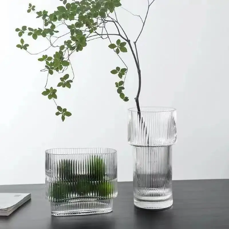

Modern Flower Vase Decorative Clear Vases Flower Basket Tabletop Flower Pot Home Decor Ornament Living Room Flower Arrangement
