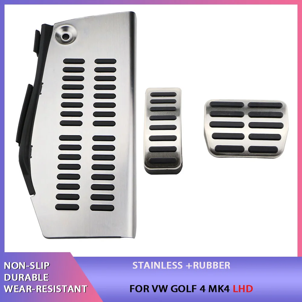 Фото Крышка педали автомобиля для Volkswagen VW Golf 4 MK4 Golf4 1997-2005 Защитная крышка педали из нержавеющей стали для газового тормоза и мертвых отходов №3