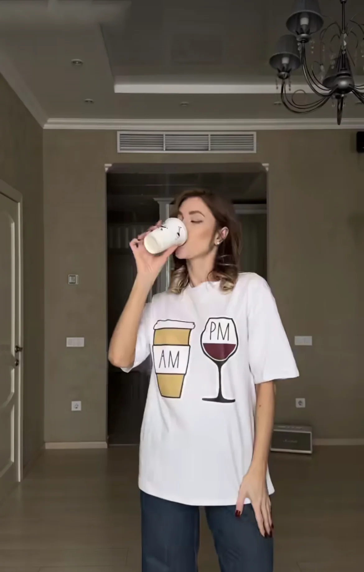 Футболка Hirsionsan Женская хлопковая с графическим принтом и коротким рукавом