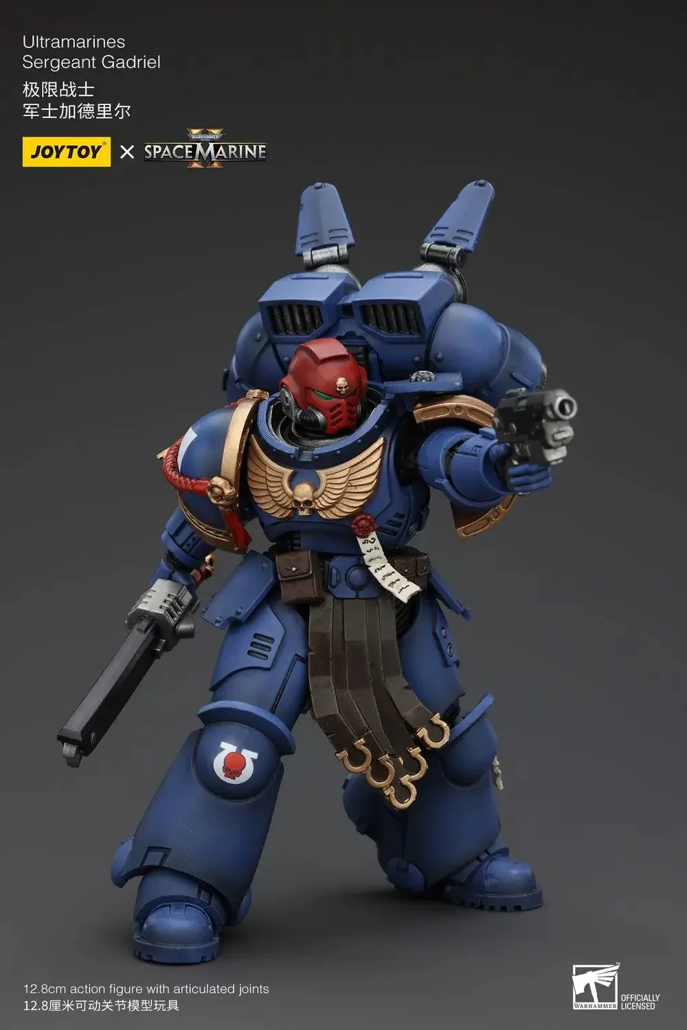 Фото JOYTOY Warhammer 40K 1/18 Фигурки Uitramarines Sergeant Gadriel Модель игрушки для мальчиков Подарки 3,75 дюйма №4