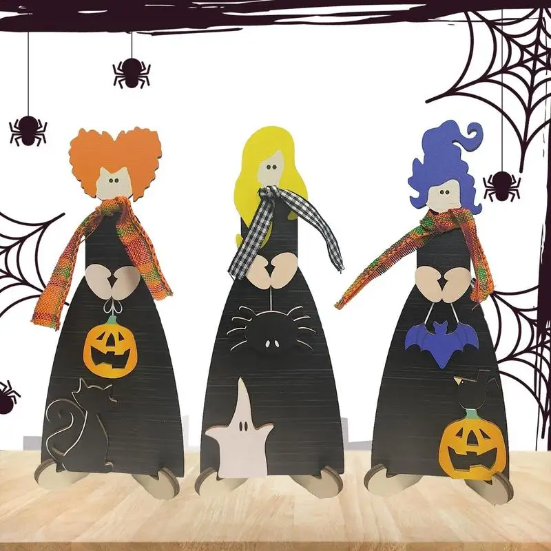 

Halloween Tabletop Sign Portable Halloween Wooden Signs Multifunctional Farmhouse Halloween Home Decor Reusable Happy Halloween