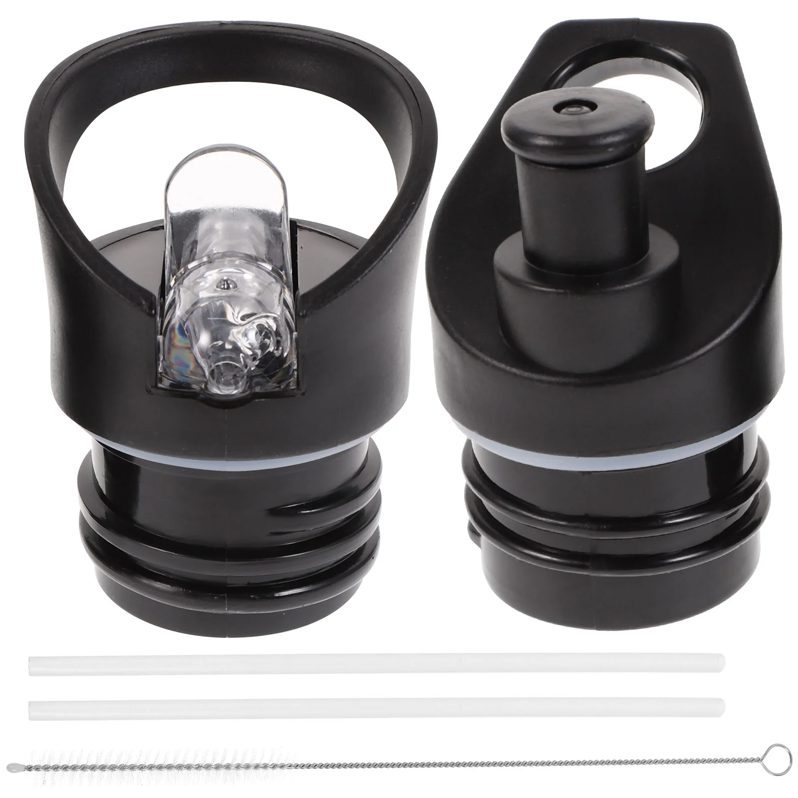 

Straw Lid for 2-Inch Wide Water Bottles with Carrying Handle, Straws, and Brushes