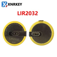 xnrkey lir2032 rechargeable lithium battery button battery with 90 degree feet for car key