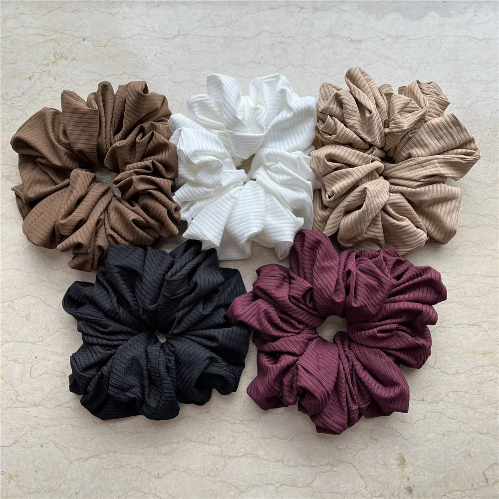 New Hair Scrunchies Giant Large Intestine Big Circle Oversized Scrunchies Elastic Hair Band Ponytail Holder Hair Tie Accessories images - 6