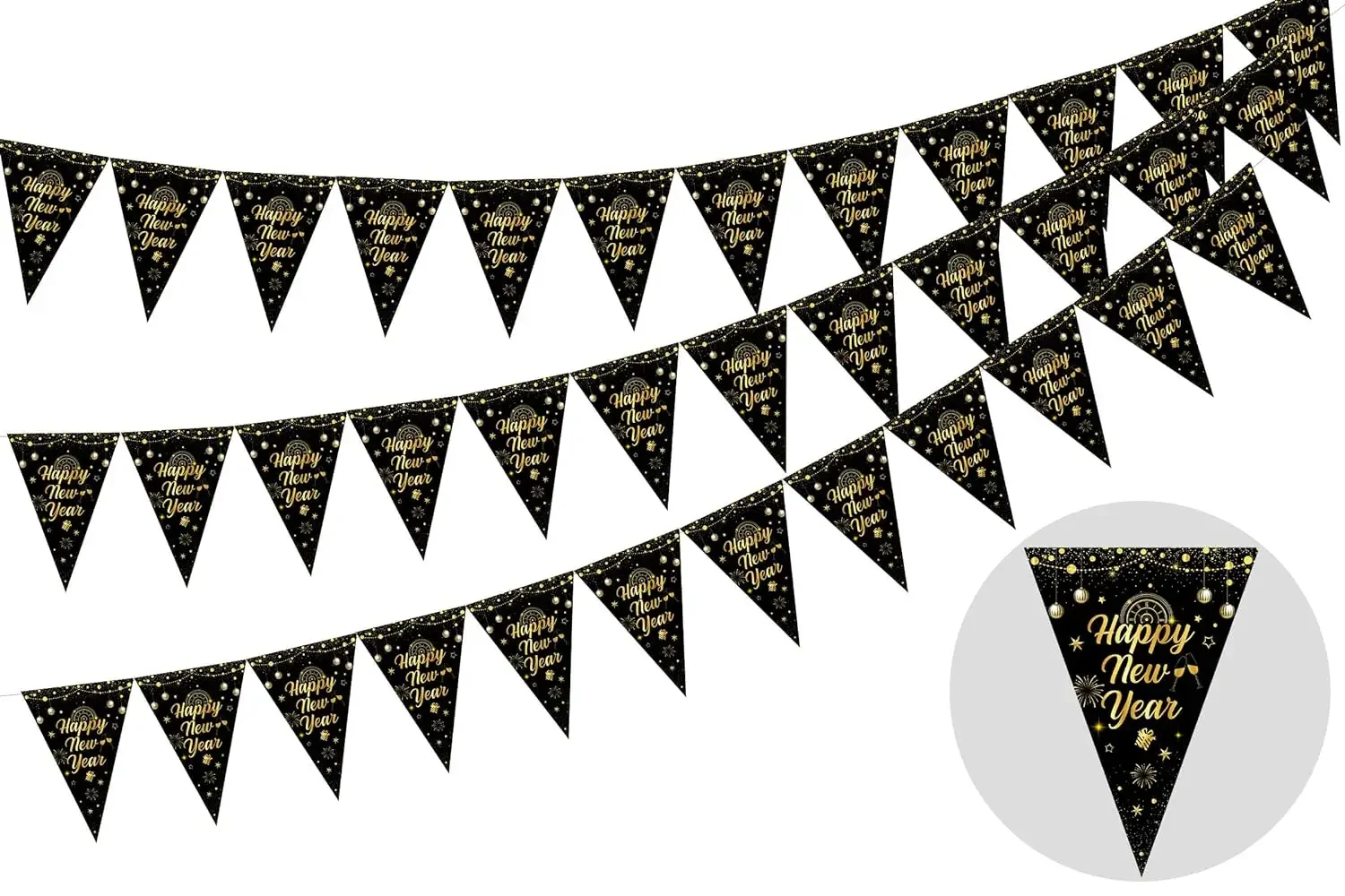 Флажки с надписью на новый год Треугольные флаги баннер-выемка декор для нового