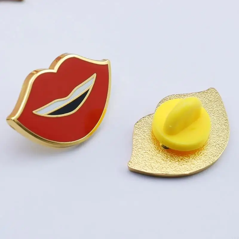 U4LF Lips Emale Brooch Pin