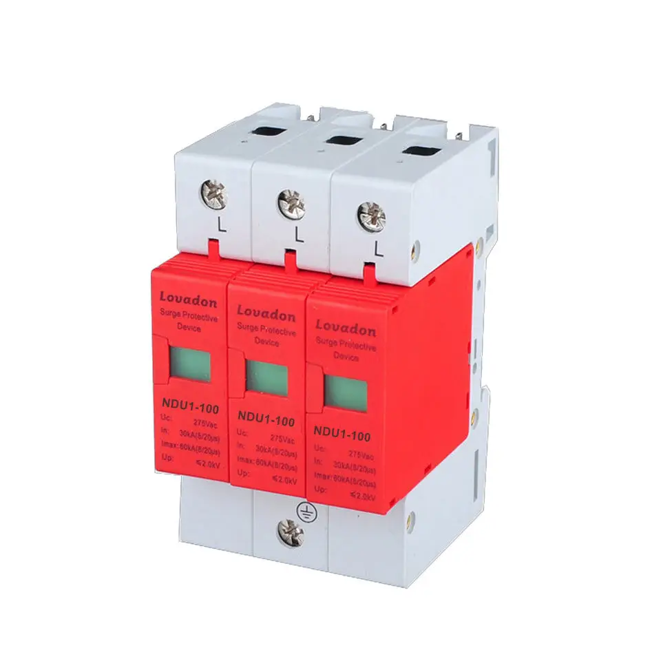

SPD 3P DC 500V 800V 1000V 20~40KA Surge Protective Device House Photovoltaic PV Solar System Arrester Surge Lightning Protector