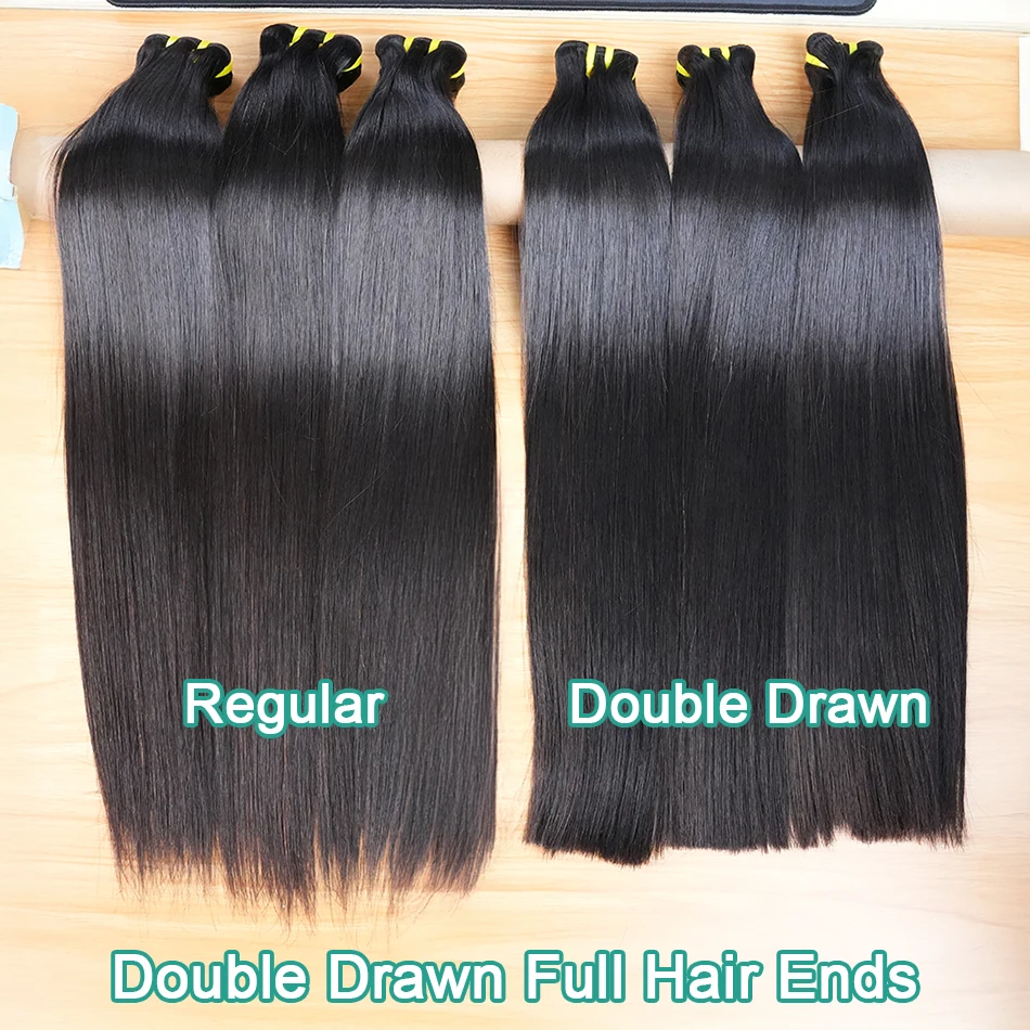 Натуральные волосы Double Drawn Bone Straight, 100% человеческие, необработанные, с полной толщиной кончиков, натуральные, неокрашенные, премиум-класса, для наращивания. (art.: 3920dc6535ffa) - 3920dc6535ffa