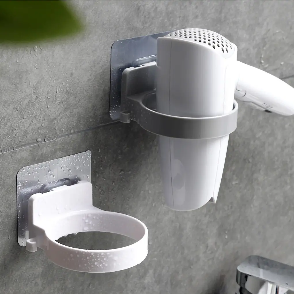 

High Quality Wall-mounted Hair Dryer Holder Storage Organizer For Hairdryer Shelf ABS Bathroom Shelf Hairdryer Holder Rack