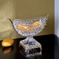 crystal with copper upscale luxury fruit plate ornaments living room tea table decorations home furnishings