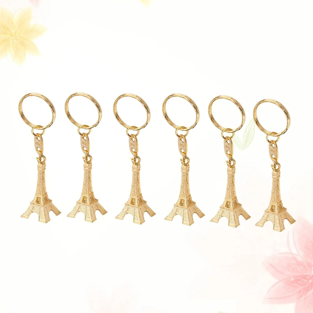 

12pcs Keychain Vintage Style Keyring Adornment French Souvenirs Keychains Purse Charms Statue Model Prom Keychain, Golden