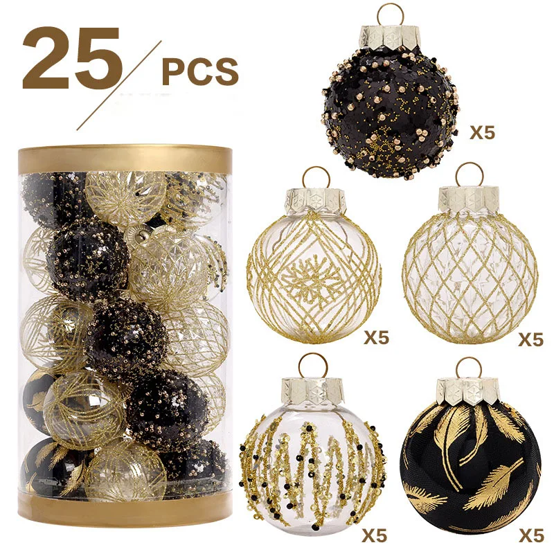 

25Pcs Christmas Balls Ornaments Shatterproof Xmas Tree Decor Christmas Tree Hanging Ball for Holiday Wedding Party Decoration