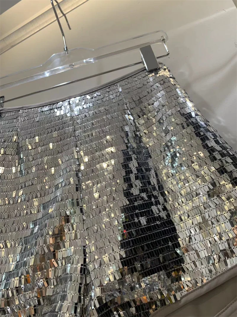 LXUNYI Sexy Sequins Shorts Women Summer Shiny Sparkling High Waist Skiiny Bodycon Party Club Festival Raves Pole Dance Shorts