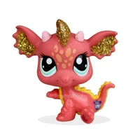 yasmine pet shop red sparkle glitter dragon with blue eyes lps 2484
