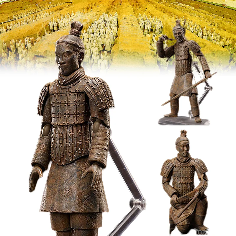 

The Terracotta Army Figma Figures Chinese Antiques Statue Craft Sculpture House Decoration Action Figurines Room Ornaments Gifts